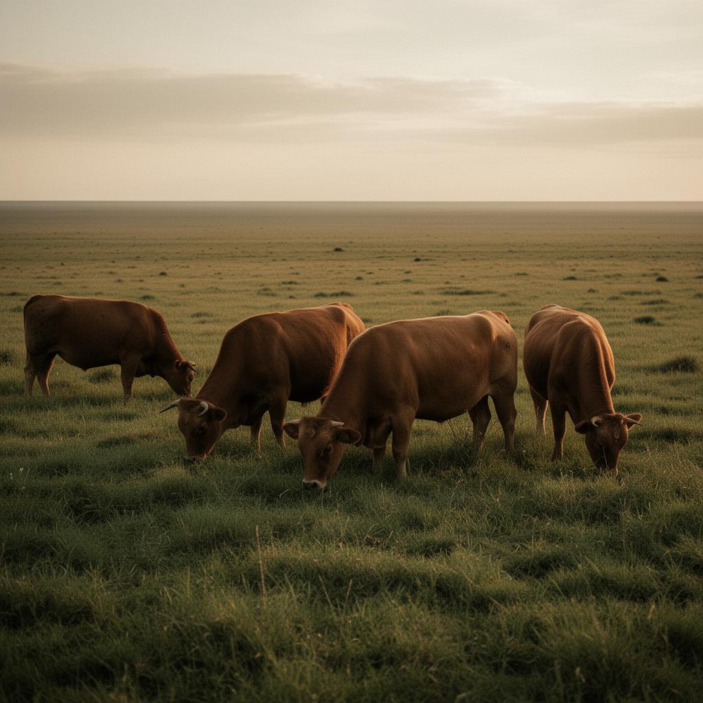 Cattle grazing on the South American pampas